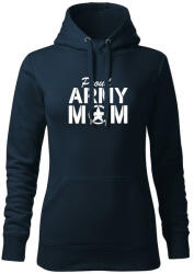 DRAGOWA kapucnis női pulóver proud army mom, sötétkék 320g / m2