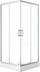 Laveo Bresso zuhanykabin zuhanytállal 80x80 cm négyzet króm fényes/átlátszó üveg JKDD086K