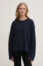 Zadig&Voltaire gyapjú pulóver női, sötétkék, KWSW01598 - sötétkék XS