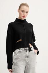 MM6 Maison Margiela gyapjú pulóver női, fekete, garbónyakú, S52HA0285. M13044 - fekete XS
