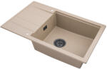 SINK Quality Mosogató minőségi Ferrum New 8010, 1 kamrás gránit mosogató 800x500x210 mm + grafit szifon, bézs, FER. 8010. B. XB (SKQ-FER.8010.B.XB)
