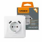 Videx Földelt csatlakozó aljzat , dugalj , 2 db USB csatlakozóval , süllyesztett , fehér , VIDEX , BINERA (5395)