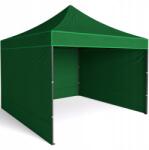 Hurtnet Kerti rendezvény pavilon Easy-Up 3 x 3 m-es stabil acélvázas pavilon, 3 oldalfallal, zöld (0683)